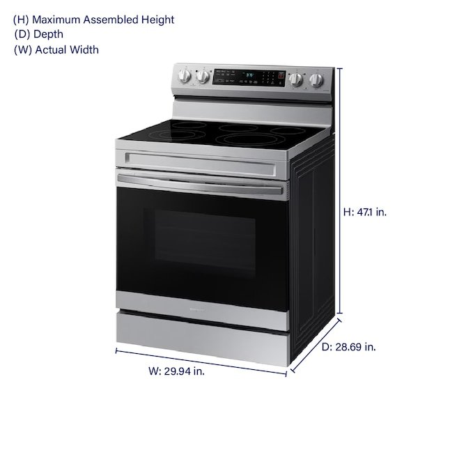 Samsung 30-in Glass Top 5 burners 6.3-cu ft Air Fry Electric Range Fingerprint Resistant - Image 11