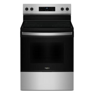 Whirlpool Flexible Cooktop 30-in Glass Top 4 burners 5.3-cu ft Freestanding Electric Range Stainless Steel