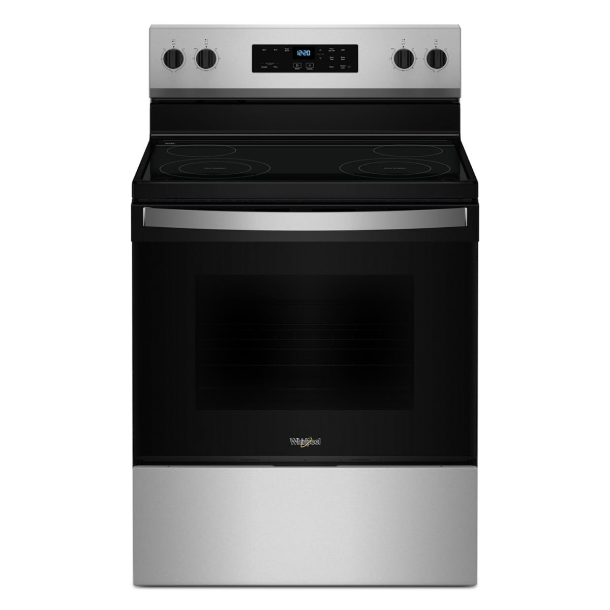 Whirlpool Flexible Cooktop 30-in Glass Top 4 burners 5.3-cu ft Freestanding Electric Range Stainless Steel