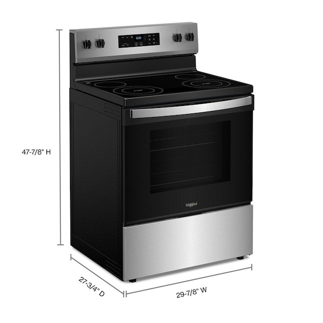 Whirlpool Flexible Cooktop 30-in Glass Top 4 burners 5.3-cu ft Freestanding Electric Range Stainless Steel - Image 7