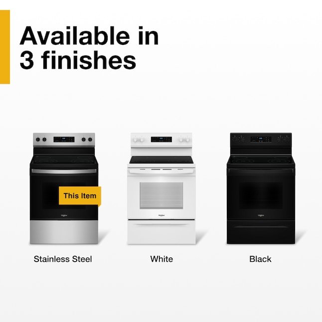 Whirlpool Flexible Cooktop 30-in Glass Top 4 burners 5.3-cu ft Freestanding Electric Range Stainless Steel - Image 11
