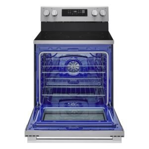 LG 30-in Glass Top 4 burners 6.3-cu ft Air Fry Convection Oven Freestanding Electric Range