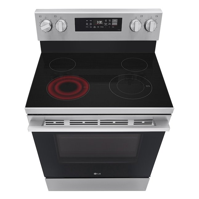 LG 30-in Glass Top 4 burners 6.3-cu ft Air Fry Convection Oven Freestanding Electric Range - Image 7