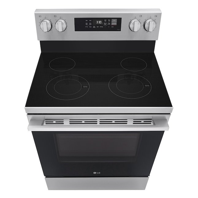 LG 30-in Glass Top 4 burners 6.3-cu ft Air Fry Convection Oven Freestanding Electric Range - Image 8