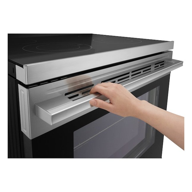 LG 30-in Glass Top 4 burners 6.3-cu ft Air Fry Convection Oven Freestanding Electric Range - Image 9