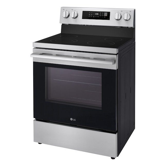 LG 30-in Glass Top 4 burners 6.3-cu ft Air Fry Convection Oven Freestanding Electric Range - Image 11