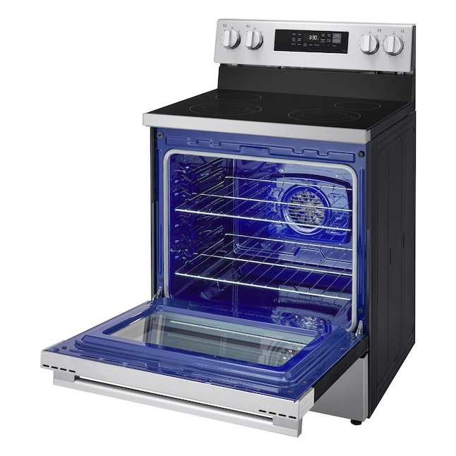 LG 30-in Glass Top 4 burners 6.3-cu ft Air Fry Convection Oven Freestanding Electric Range - Image 12
