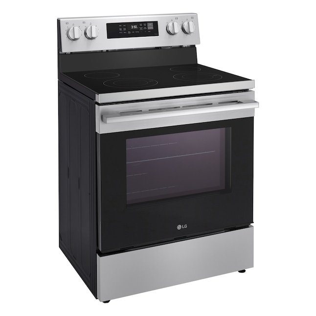 LG 30-in Glass Top 4 burners 6.3-cu ft Air Fry Convection Oven Freestanding Electric Range - Image 16