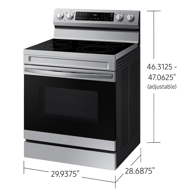 Samsung 30-in Glass Top 5 burners 6.3-cu ft Air Fry Electric Range Fingerprint Resistant - Image 2