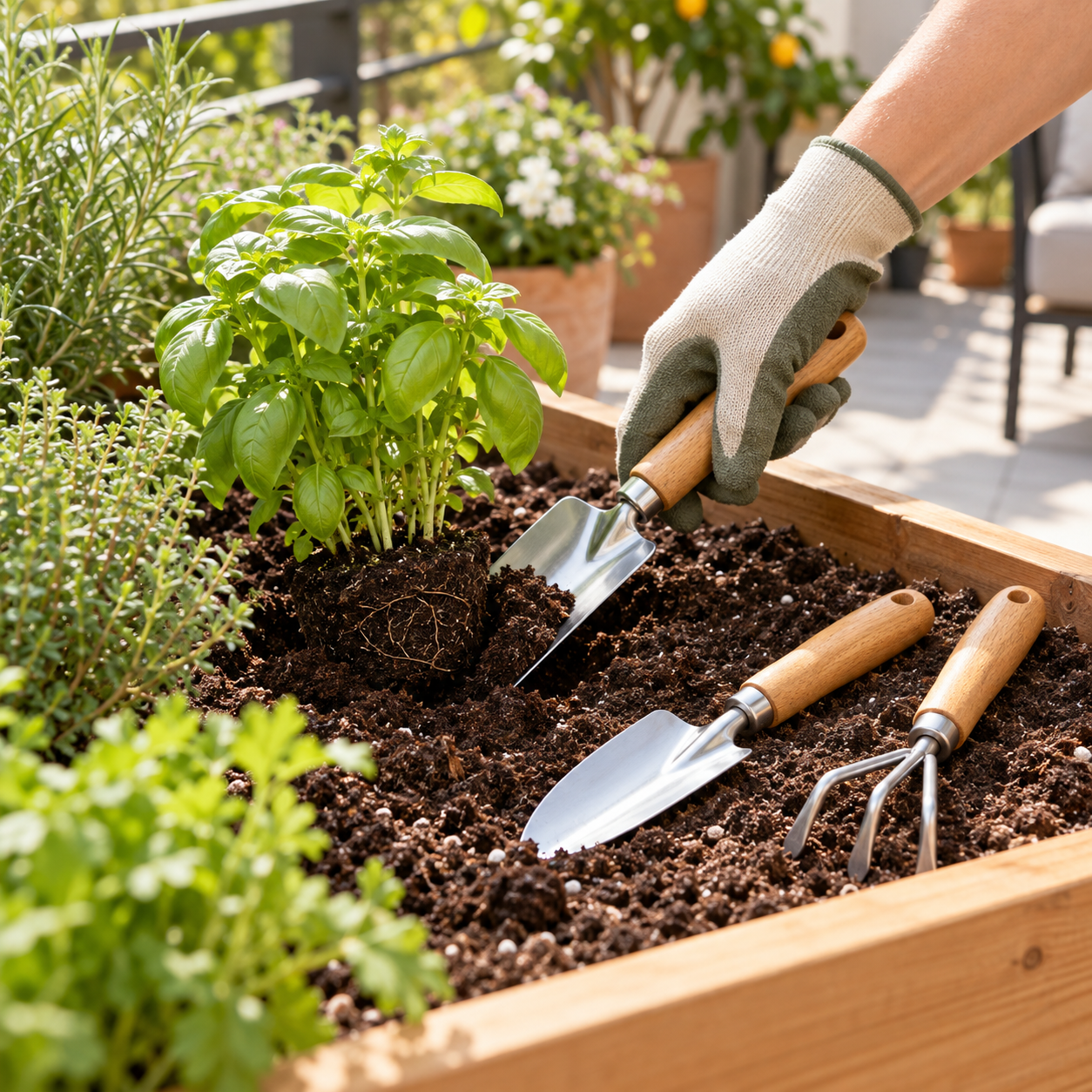 Mini 3-Piece Garden Tool Set – Shovel, Spade & Rake - Image 3
